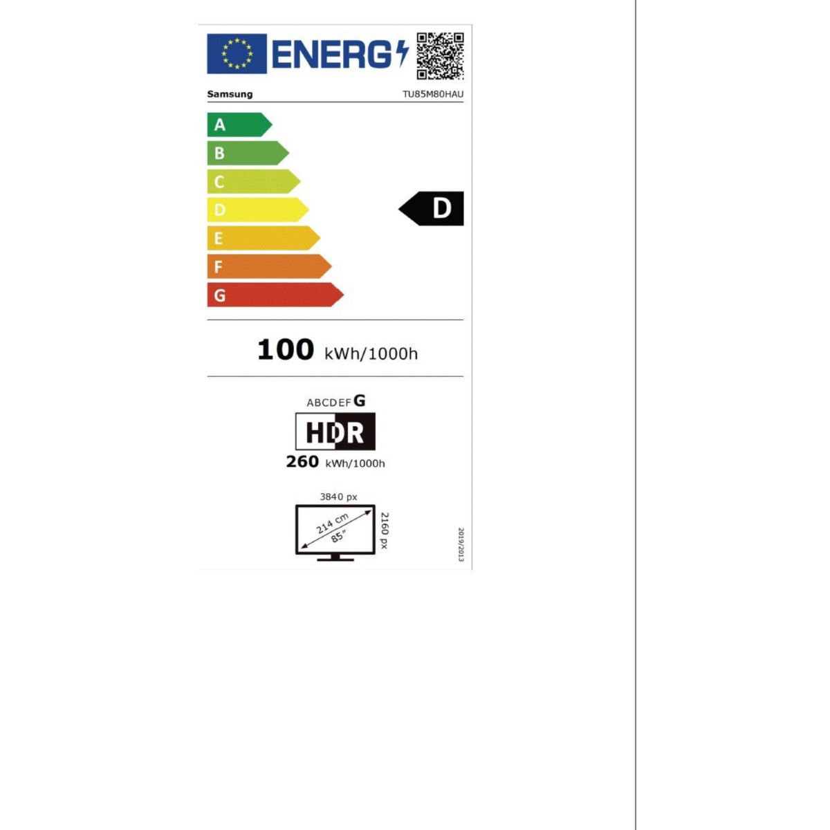 TV Mini LED TU85M80H (2026) 85" (214 cm) 4K - Smart TV avec IA couleur unique, SAMSUNG