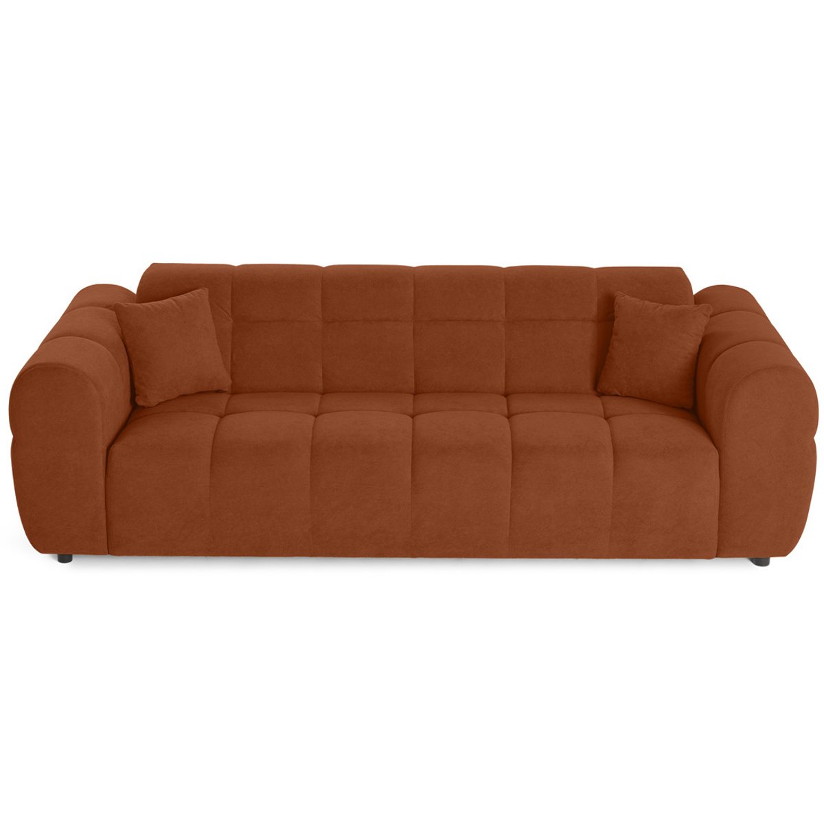 Canapé droit 3 places en tissu texturé, RAY rouille, BEST MOBILIER