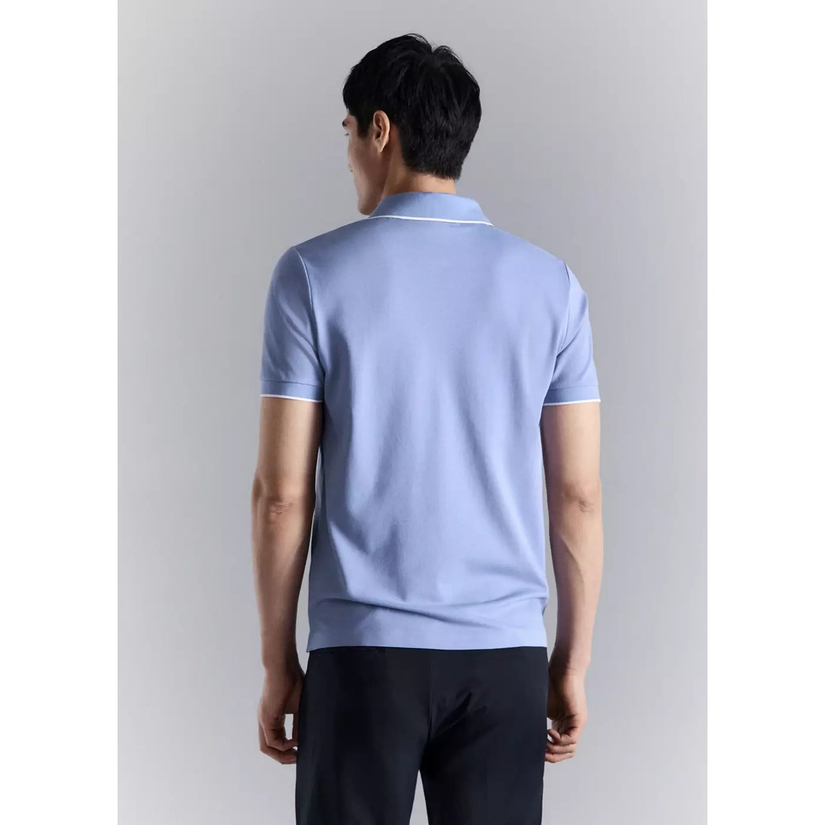 Polo piqué comfort stretch Coolmax ® bleu porcelaine, MANGO MAN