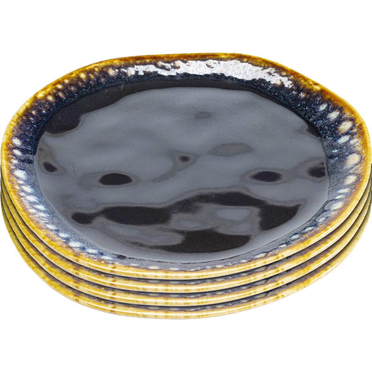 Lot de 4 assiettes plates à dessert, LIO bleu, KARE DESIGN