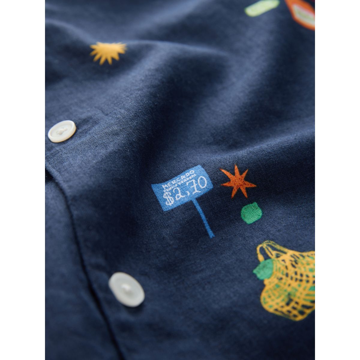 Chemise manches courtes à imprimé bleu marine, NEXT