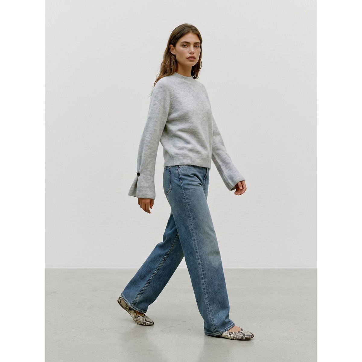 Pull En Maille grise - light grey melange, VERO MODA