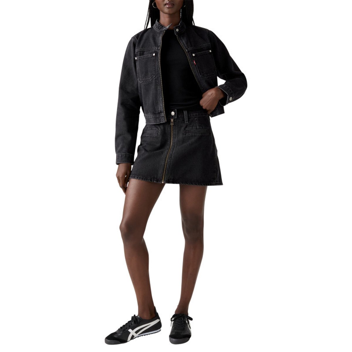 Jupe courte en coton anthracite unie pourvue de multiples poches anthracite, LEVI'S