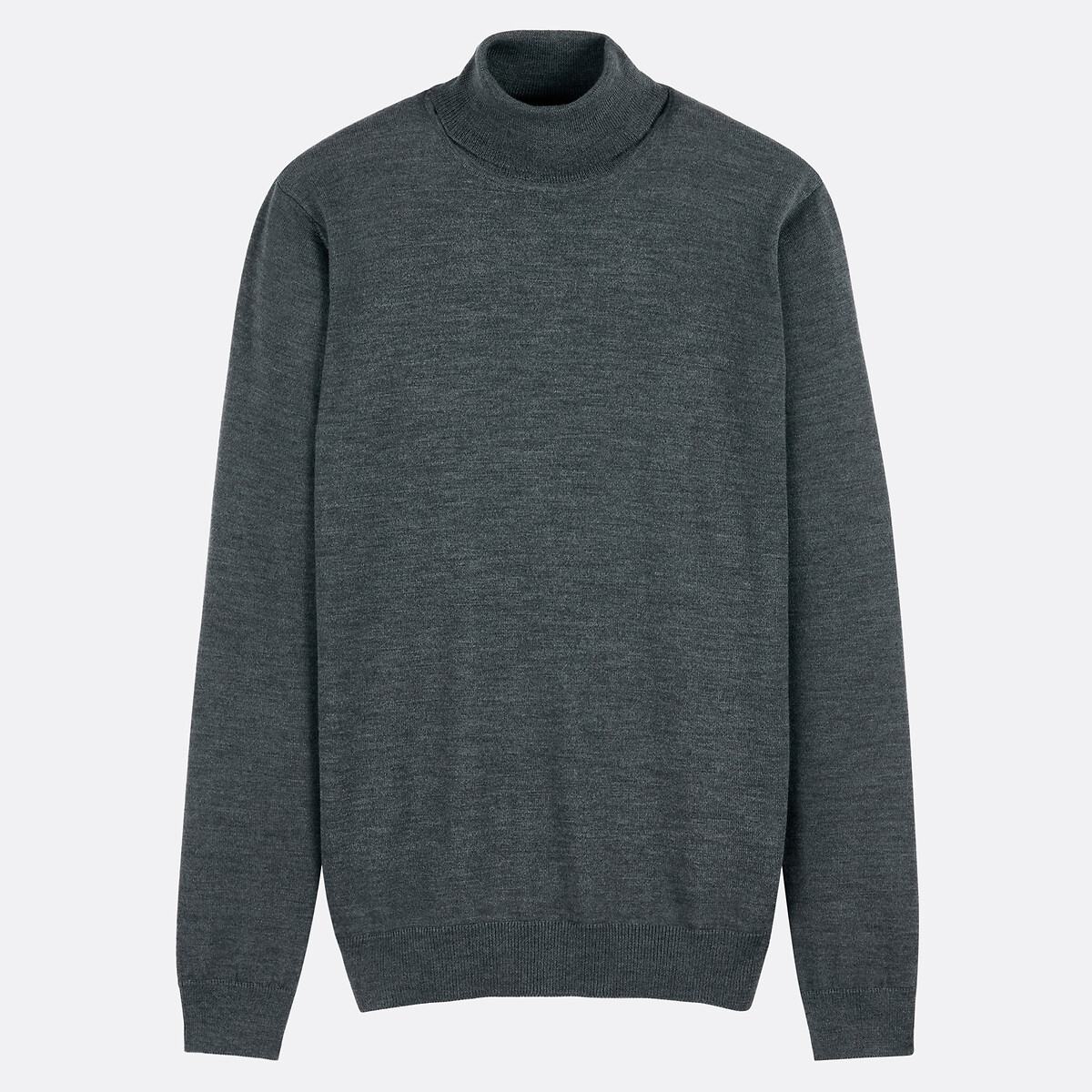 Pull col roulé mérinos, made in Europe gris chiné, LA REDOUTE COLLECTIONS