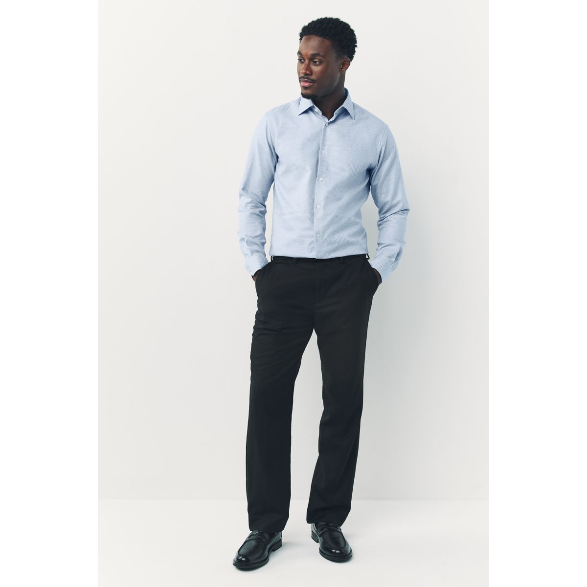 Chemise texturée haut de gamme bleu, NEXT