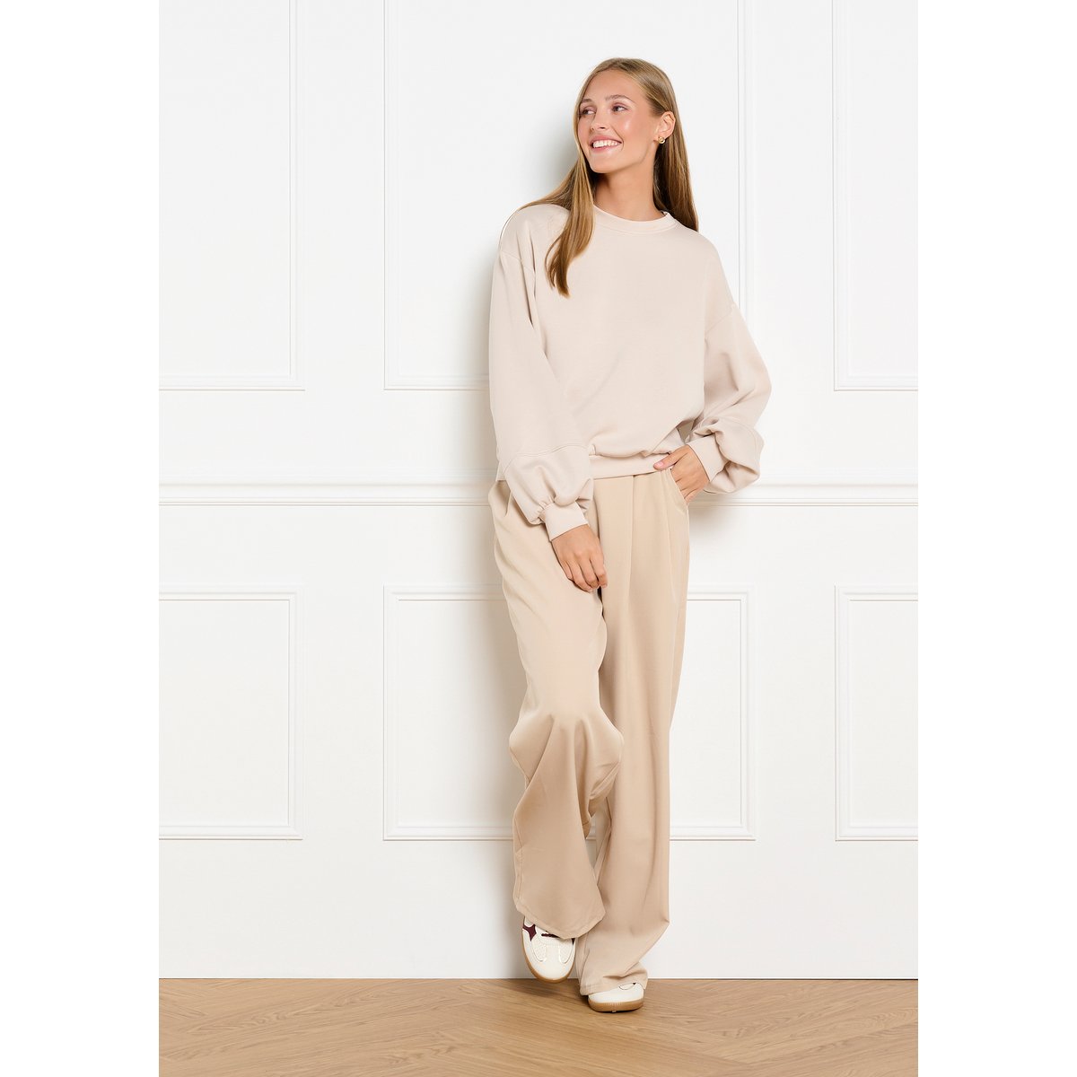 Sweat manches ballon amples beige ash, LOLALIZA