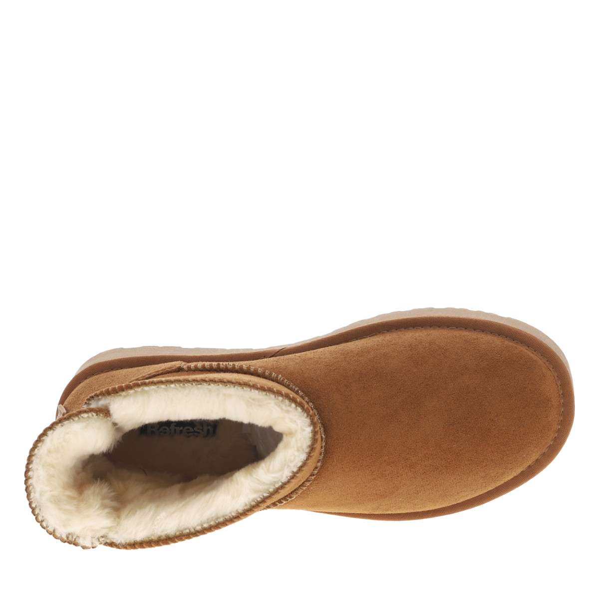 Bottines plate avec semelle en caoutchouc camel, XTI