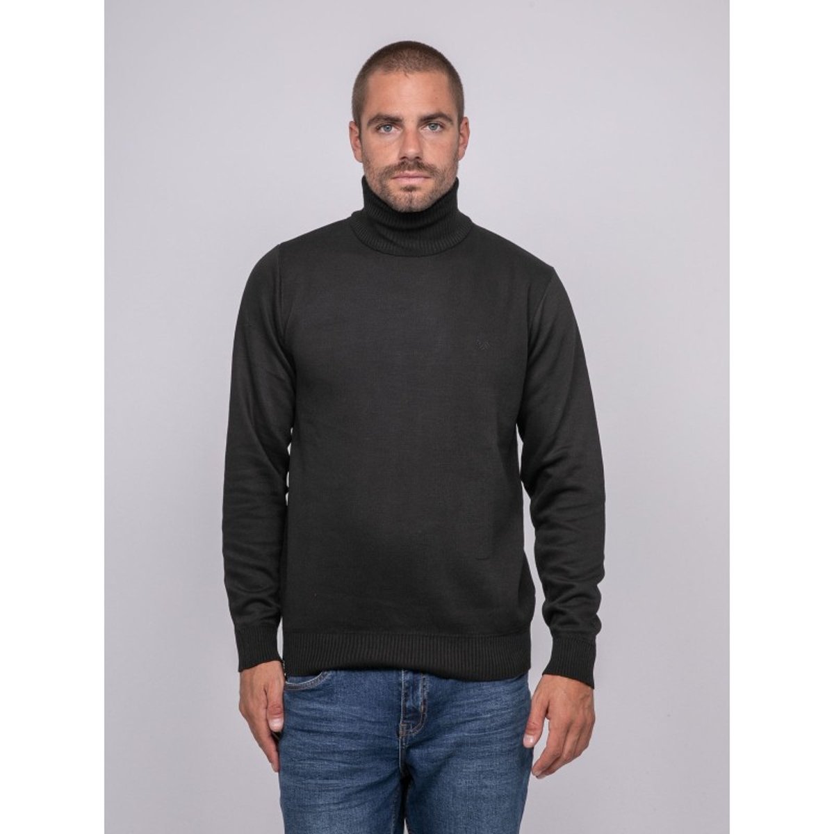 Pull Col Roulé Larlequin noir, RITCHIE
