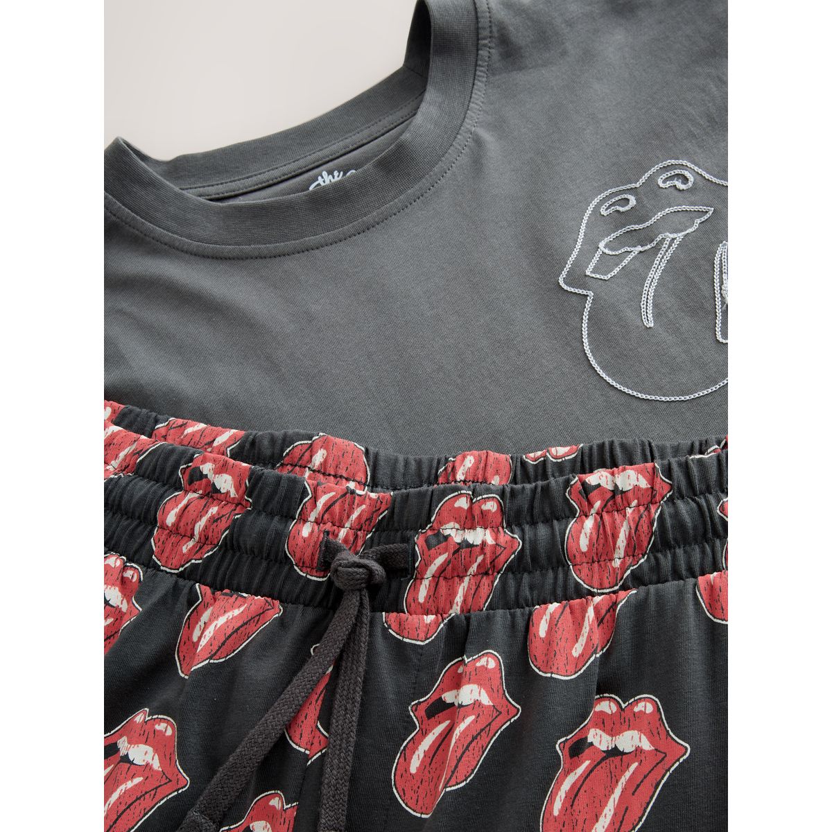 Pyjama à manches courtes the rolling stones gris/rouge, NEXT