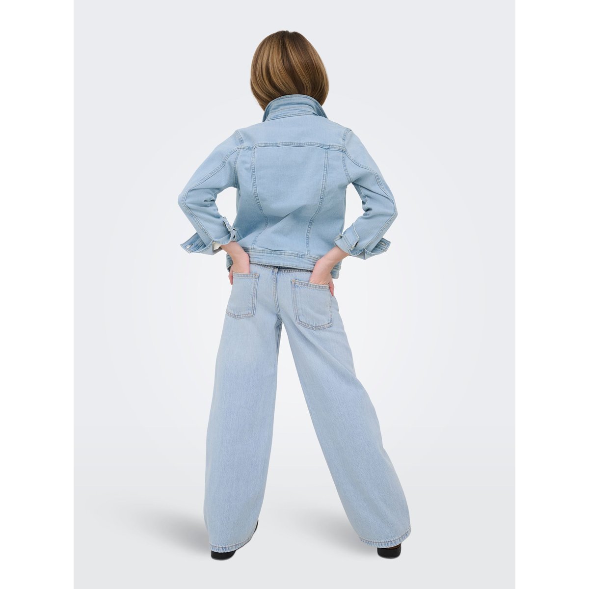 Jean À Jambe Large light blue denim 1, KIDS ONLY