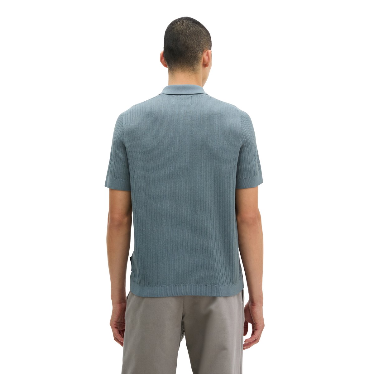 Polo en maille, coupe classique en coton biologique et TENCEL™ Lyocell gris, MARC O'POLO