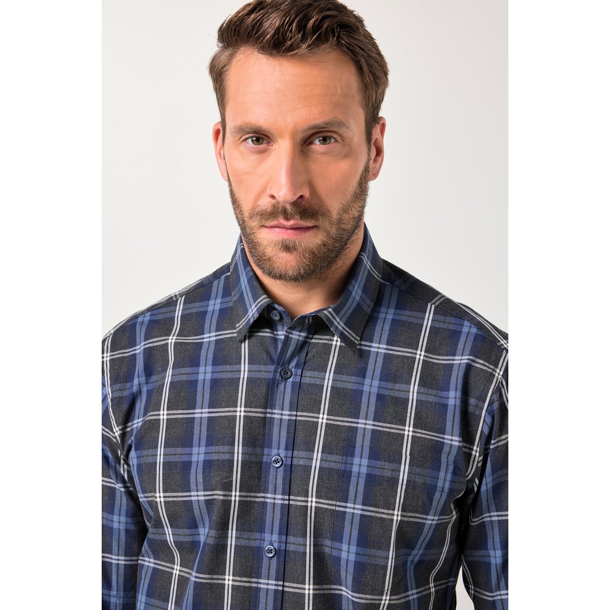 Chemise à carreaux anthracite, JP1880