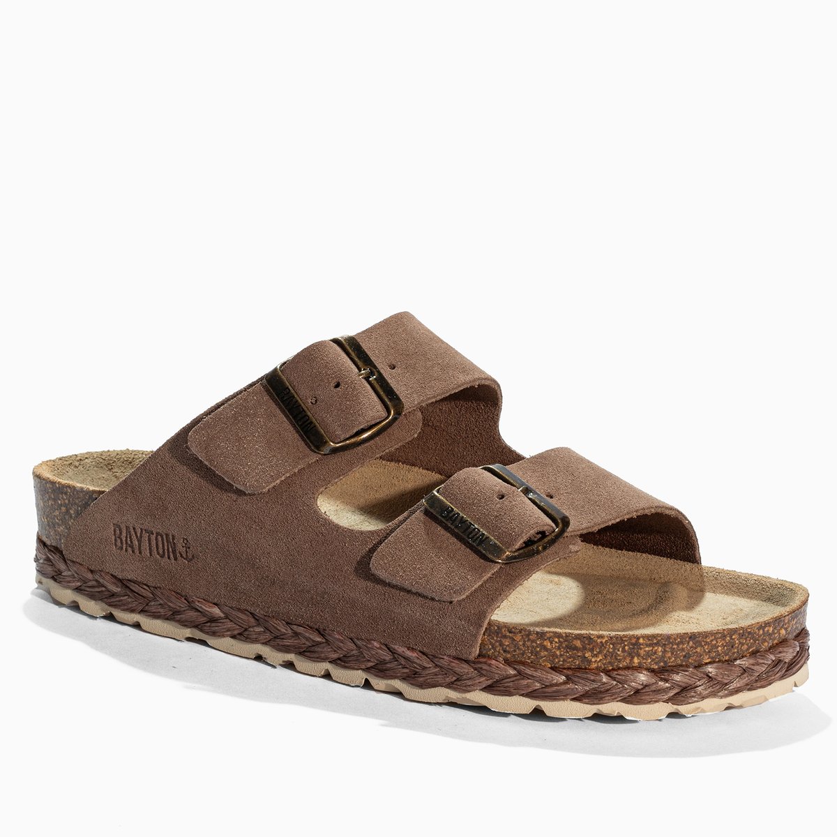 Sandales en cuir suédé BENALLA dark beige, BAYTON