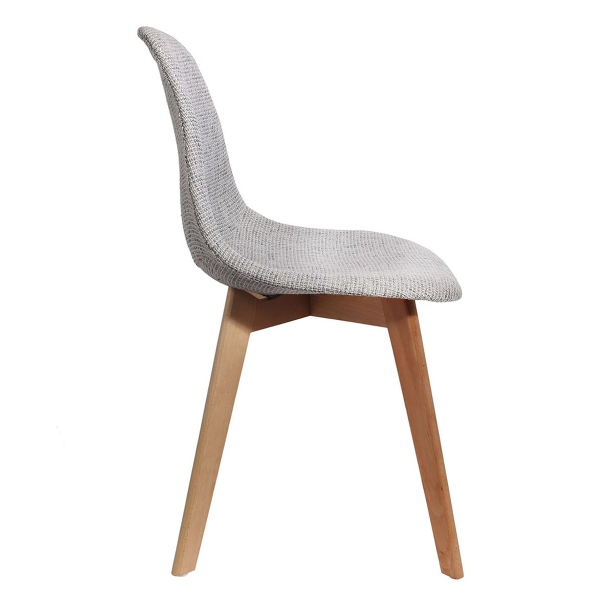 Lot de 2 Chaises scandinaves design grosse maille Flora gris clair, TOILINUX