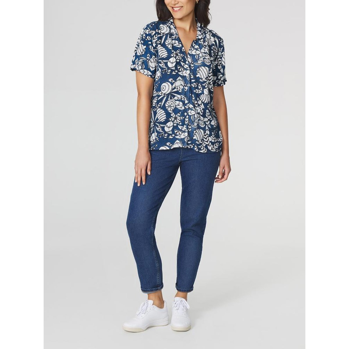 Chemise manches courtes JANIECHA navy, TBS