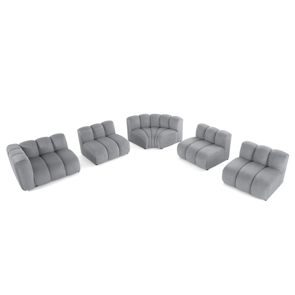Canapé d'Angle droit 5 places - DEBBIE gris, BEST MOBILIER