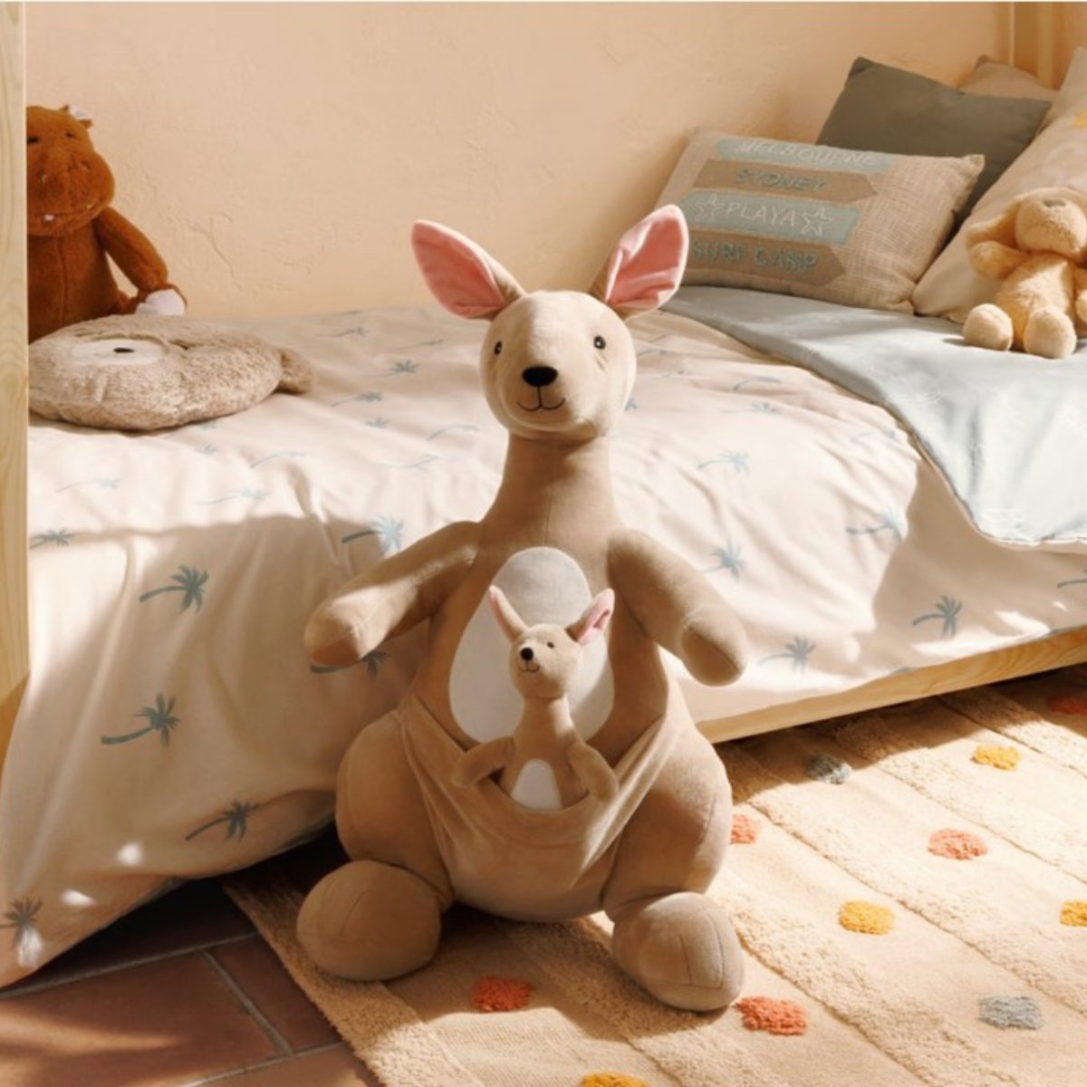 Peluche XL kangourou BLAKE beige, ATMOSPHERA FOR KIDS