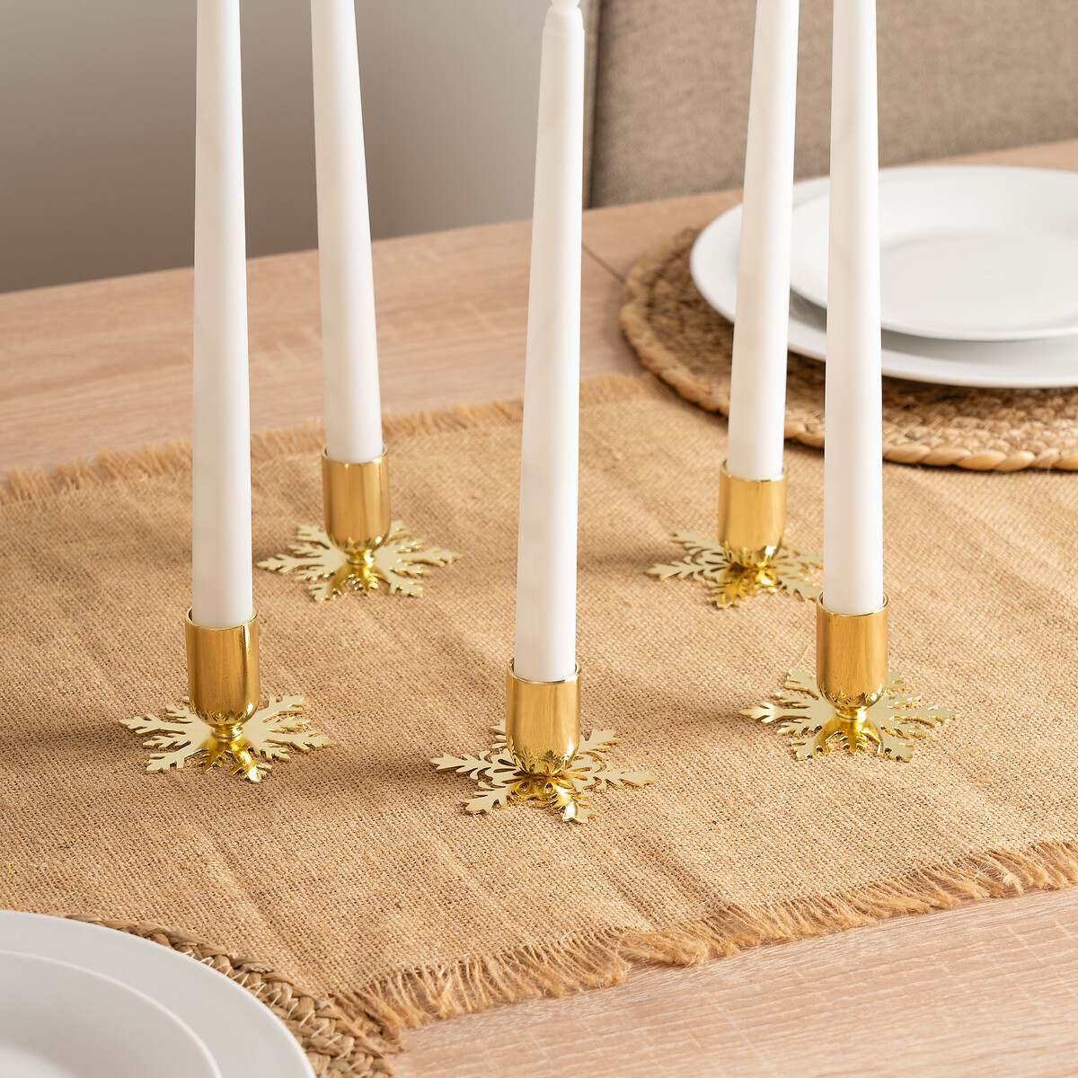 Set of 3 25cm Gold Bow Candle Holders gold-coloured, SO'HOME