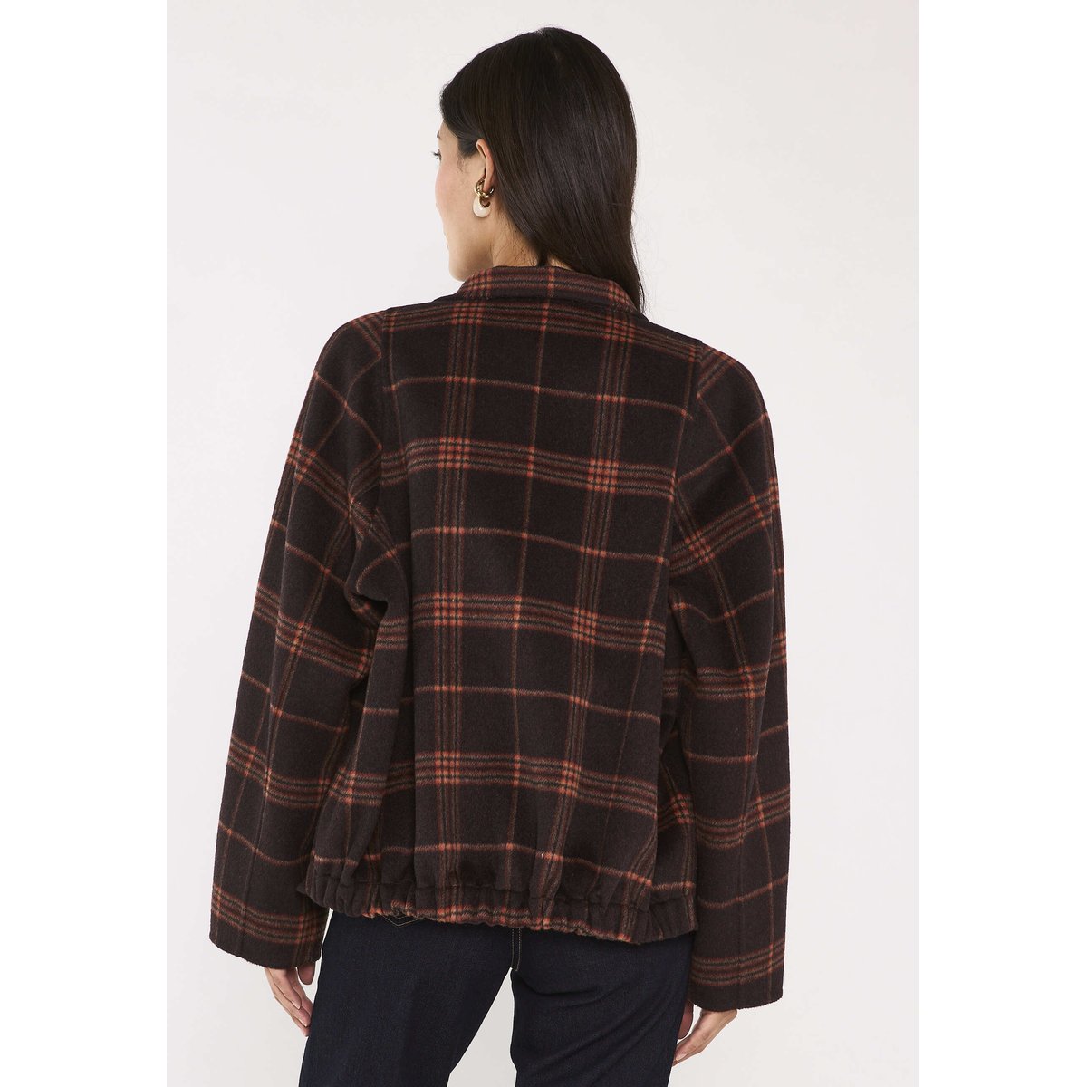 Blouson écossais en laine mélangée FELICITY bordeaux, Maison 123