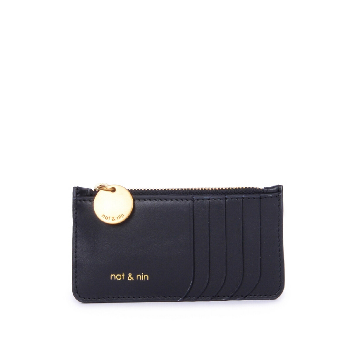 Porte-monnaie, porte-cartes cuir ALIX noir, NAT & NIN