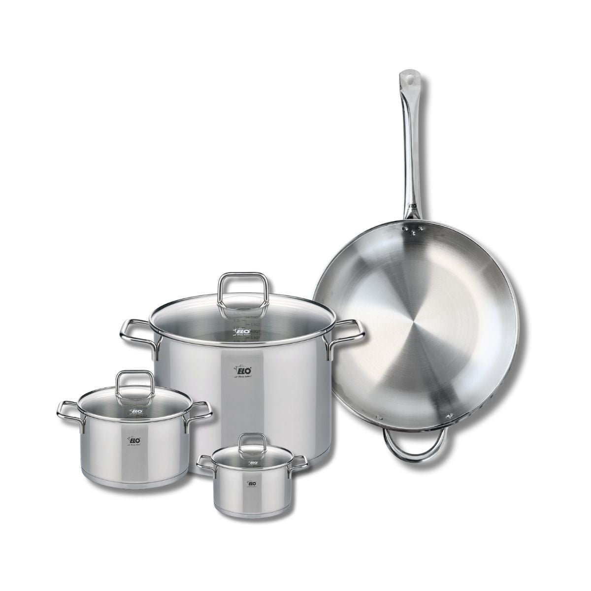Batterie 1 poêle 32cm + 3 faitouts 12/16/26cm PROFI CITRIN gris, ELO
