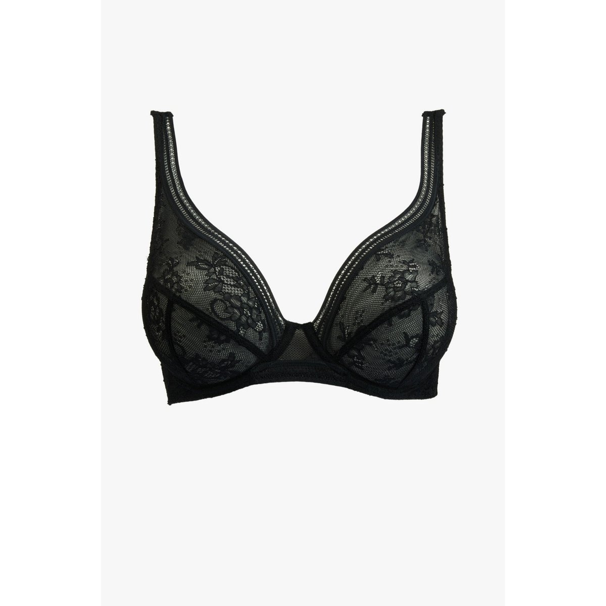 Soutien-gorge triangle grande taille en dentelle MISS LEJABY noir, MAISON LEJABY