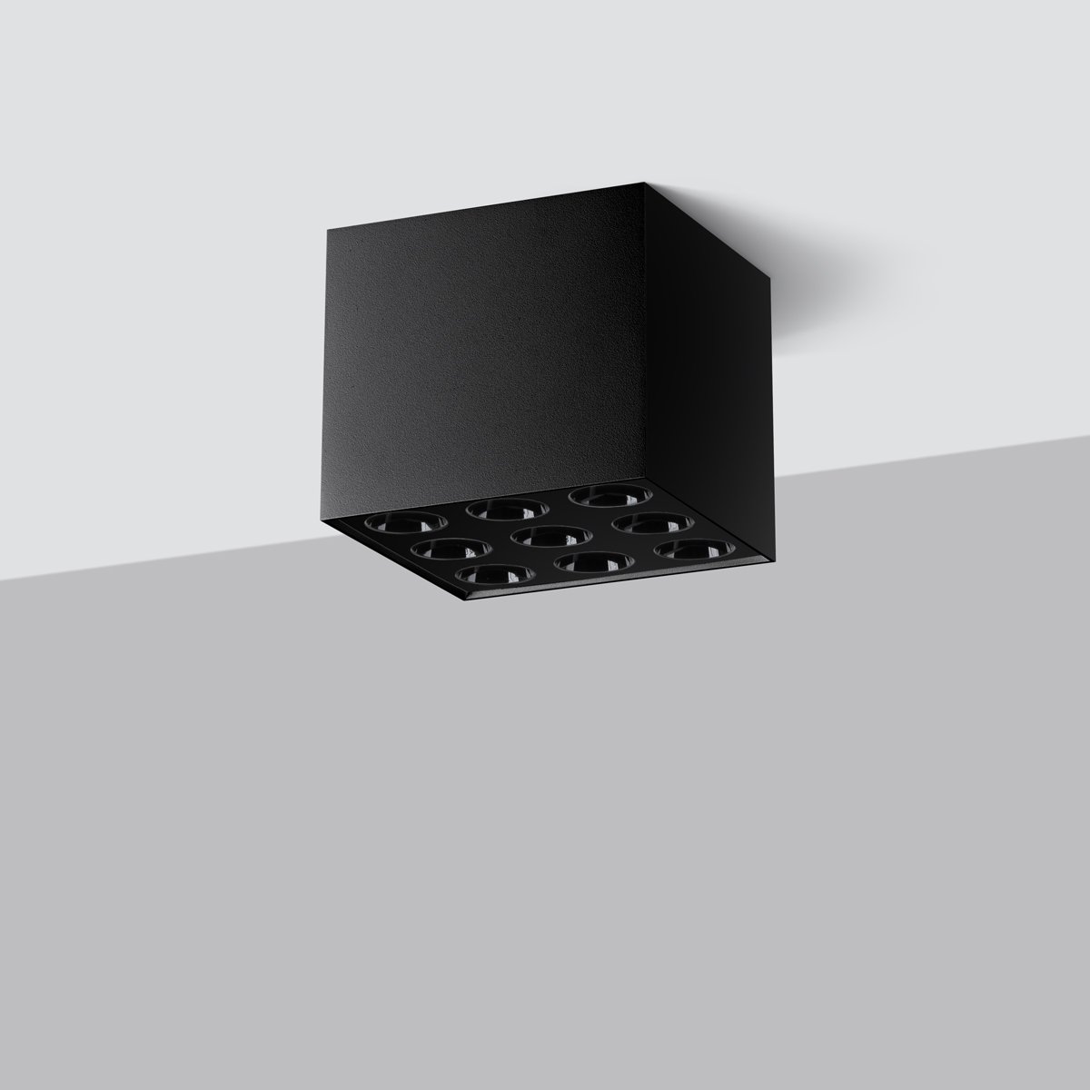 Plafonnier Aluminium Noir LED 9 Ozzy noir, EDEN