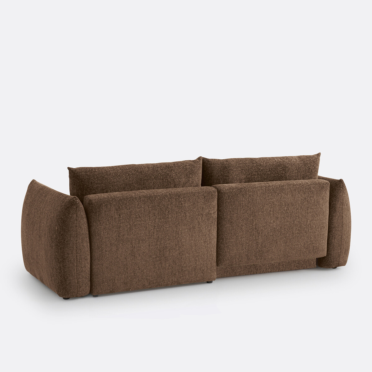 Sofá cama esquinero de 3 plazas con arcón, tejido chenilla jaspeado, EDITH chocolate, LA REDOUTE INTERIEURS