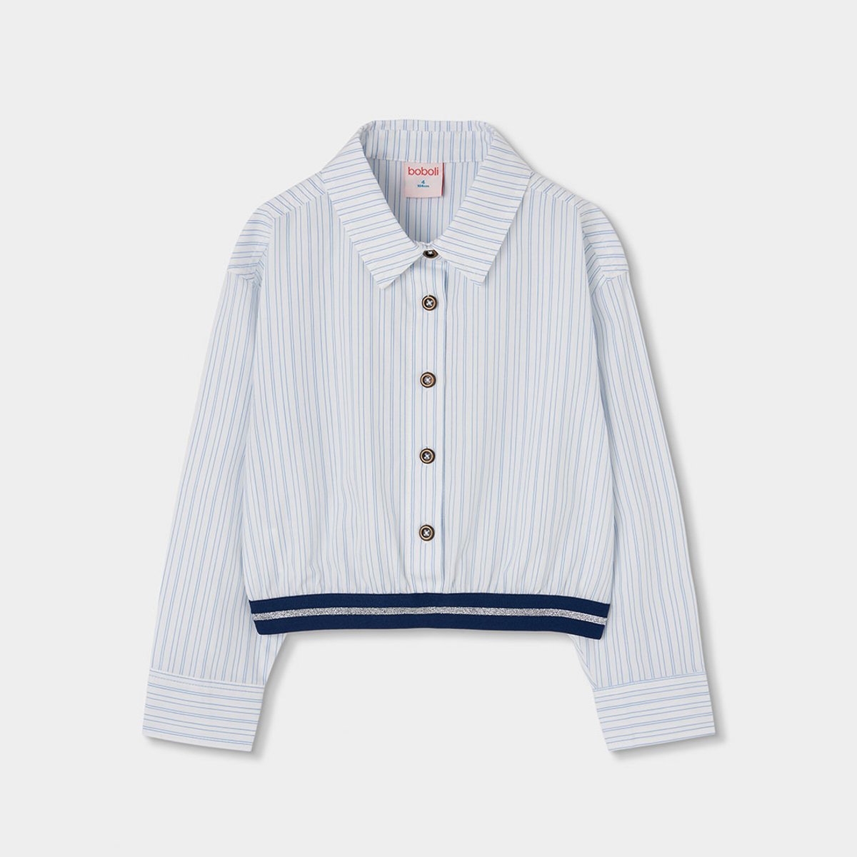 Chemise popeline fille rayures multicolore, BOBOLI