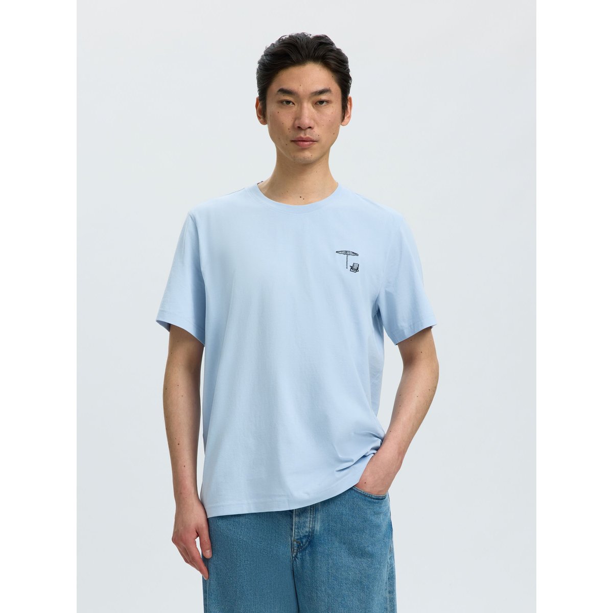 T-Shirt cashmere blue, SELECTED