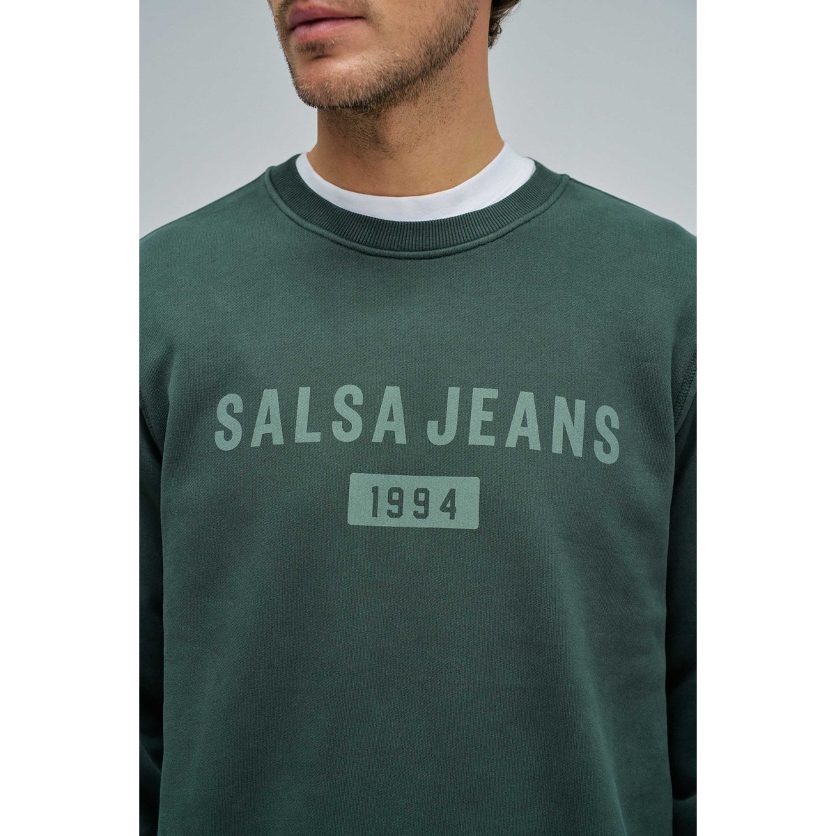 SWEATSHIRT AVEC BRANDING vert, SALSA JEANS