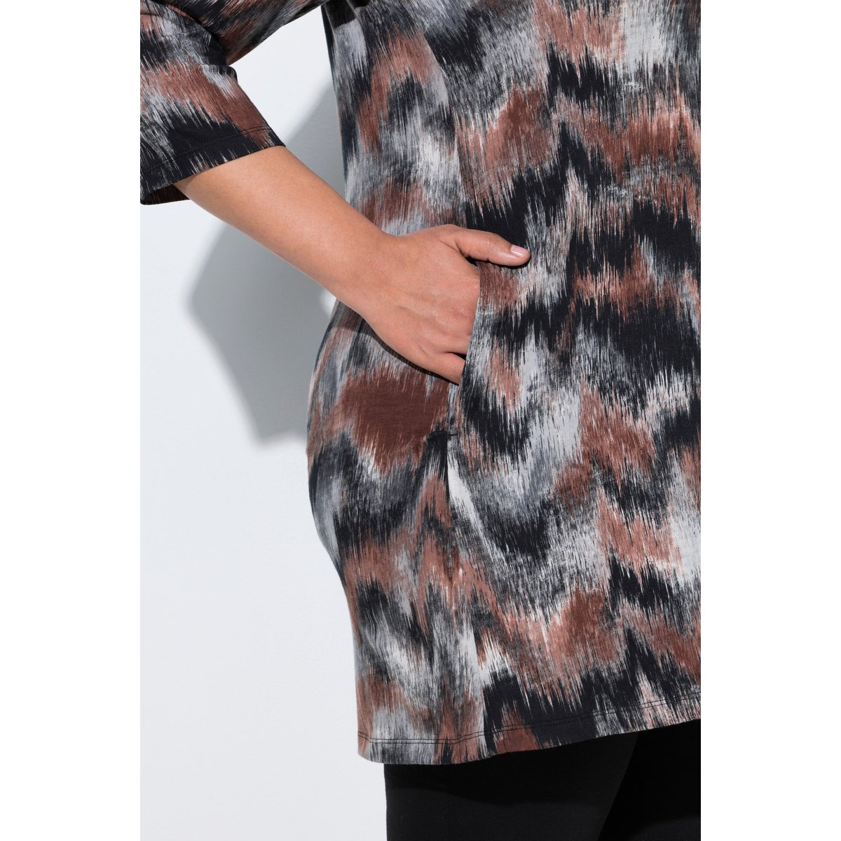 T-shirt long acajou, ULLA POPKEN