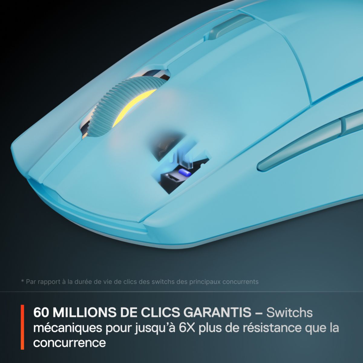 Souris Gamer Sans Fil Rival 3 WL Gen 2 Aqua couleur unique, STEELSERIES