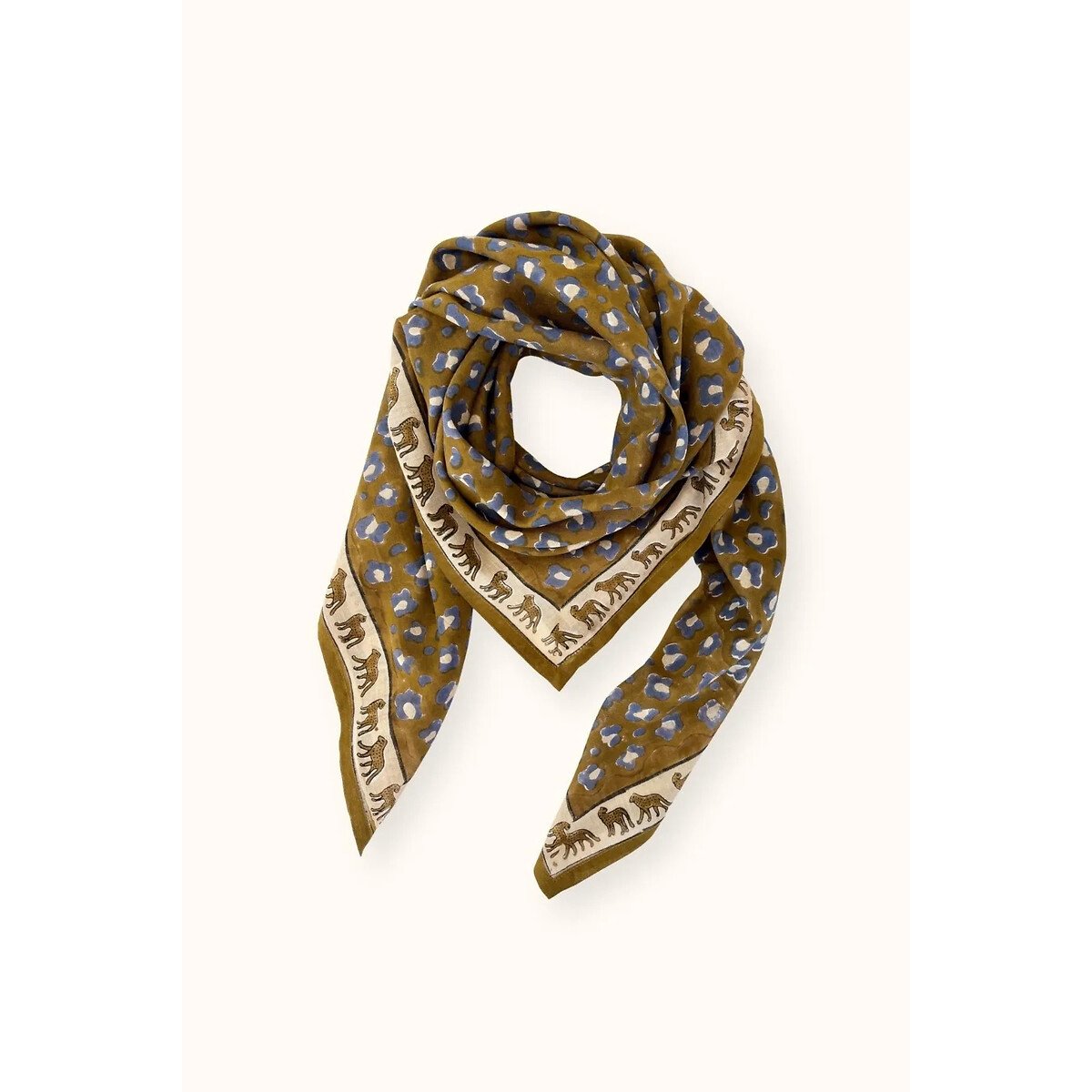 Grand foulard imprimé léopard, DUPATTA imprimé léopard, APACHES COLLECTIONS