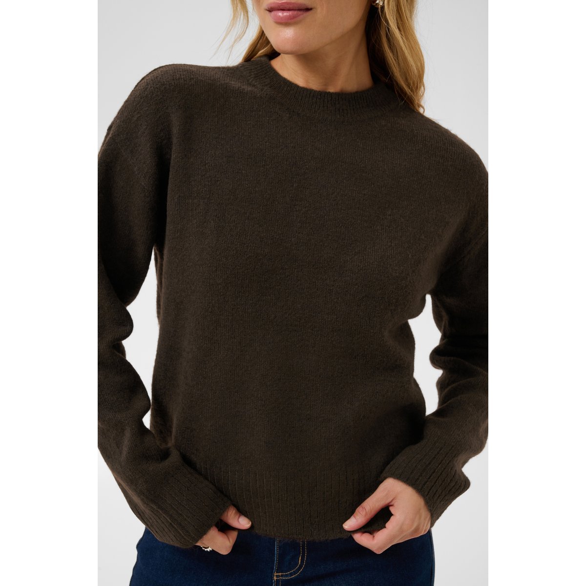 Pullover tricoté marron coffee bean, KAFFE
