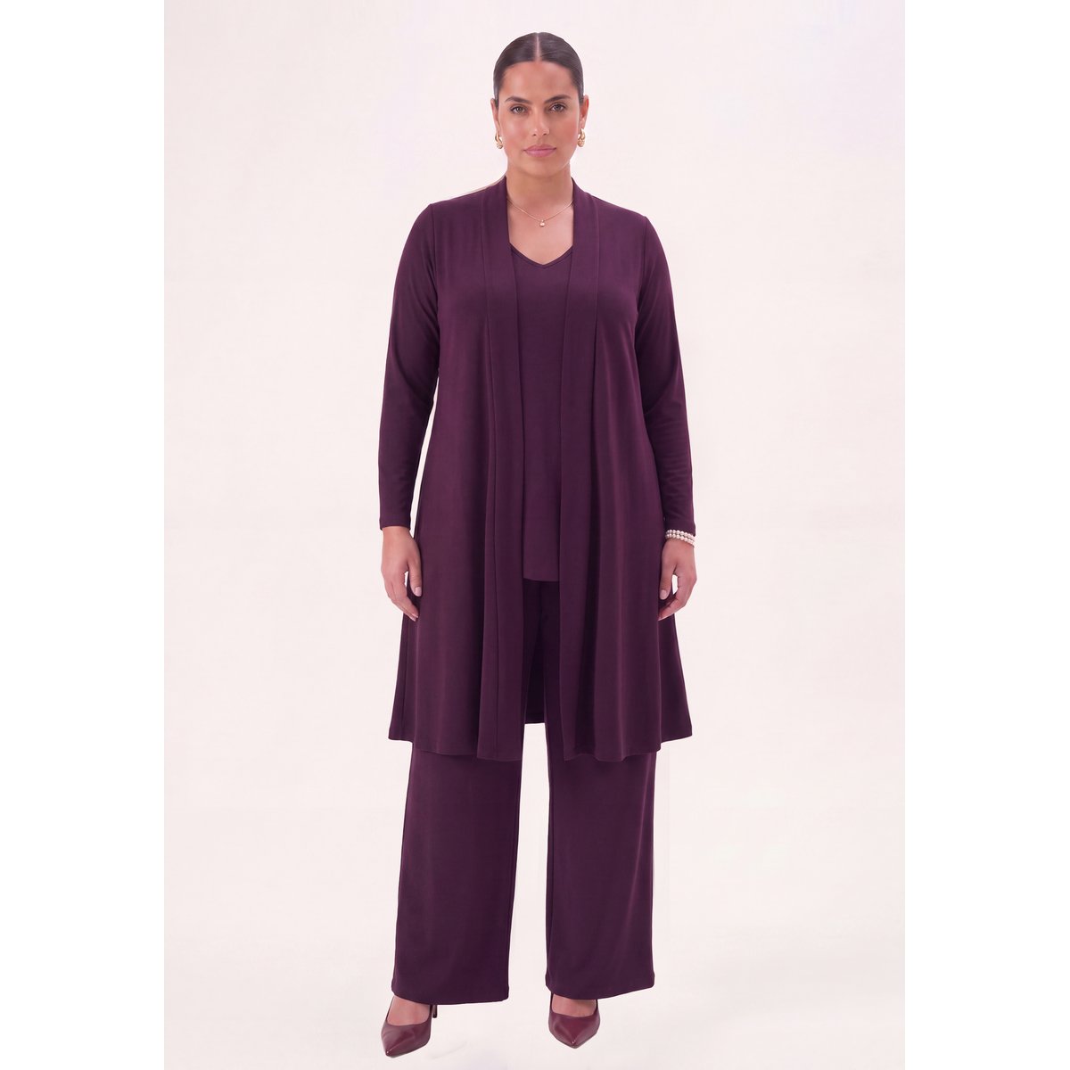 Cardigan avec manches longues dark purple, YOEK