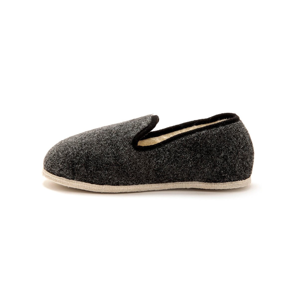 Charentaises mixtes fourrées laine gris uni, PEDICONFORT
