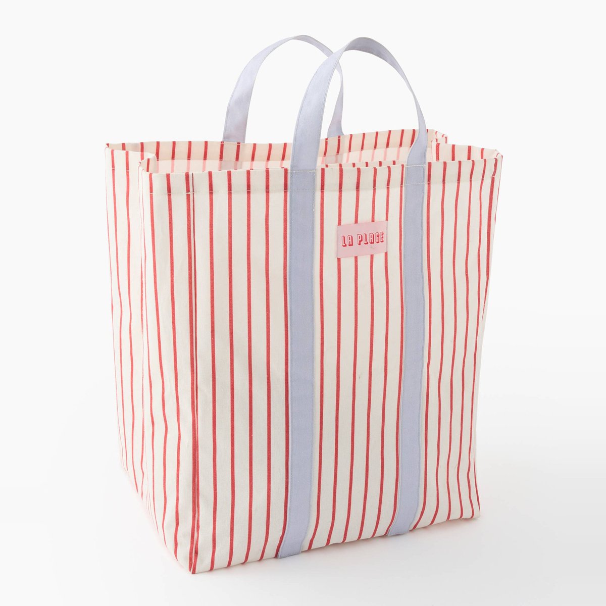Panier à linge, 40,5x26x51cm, en coton ciel, MONOPRIX