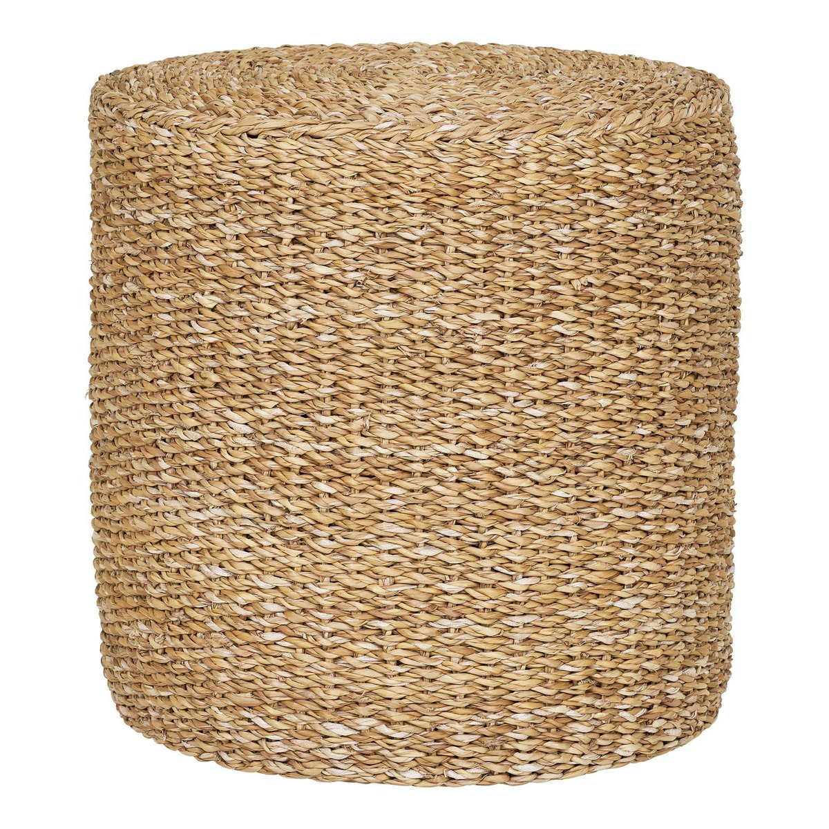 Pouf rond en jonc de mer, style bohème BRUGES beige, PIER IMPORT