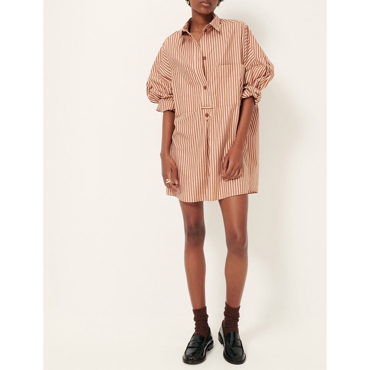 Robe chemise rayée ample, FONTELLA blush, SESSUN