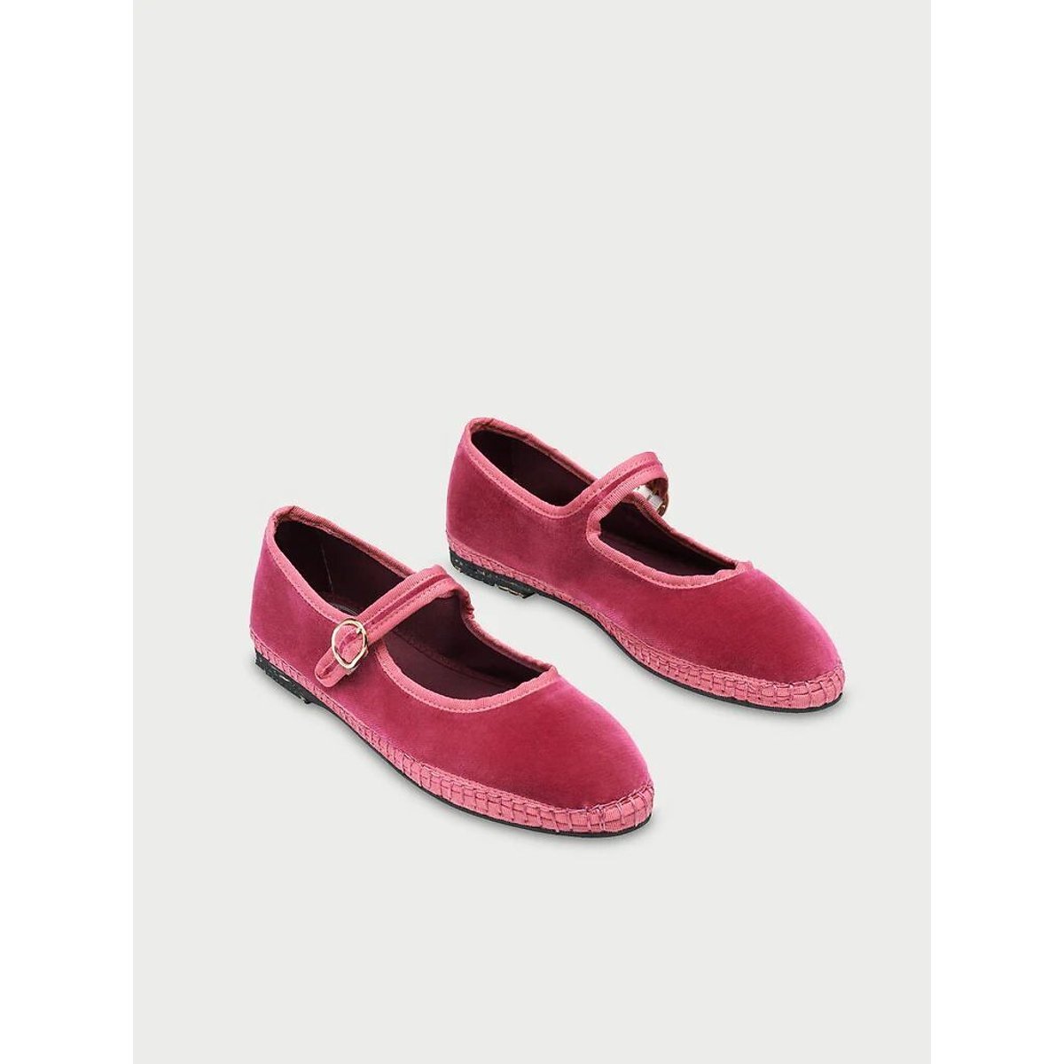 Frances Velour Mary-Jane Ballet Pumps pink/dark pink, FLABELUS