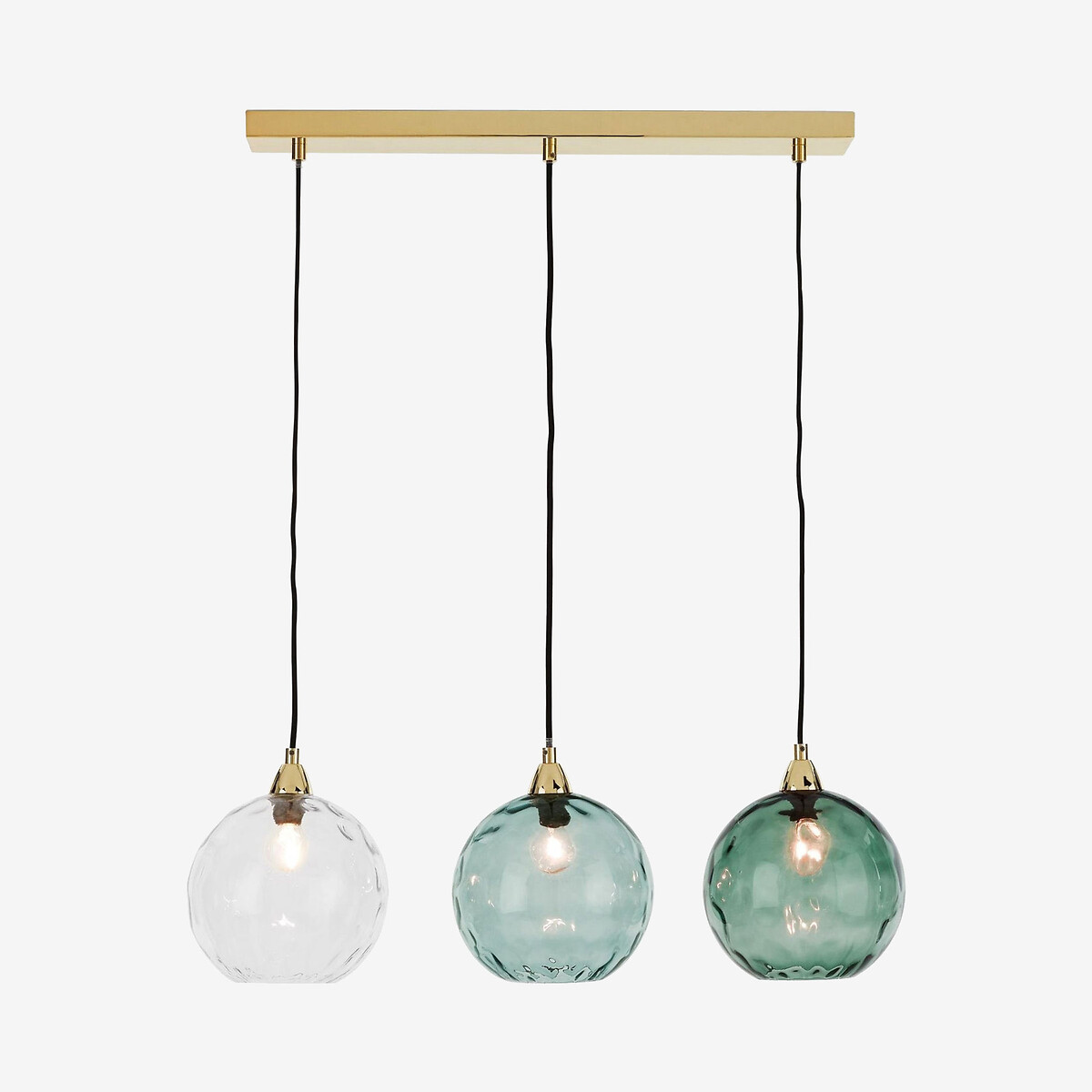 MADE.COM Ilaria 3-Light Swirl Glass Pendant Light multi-coloured, MADE