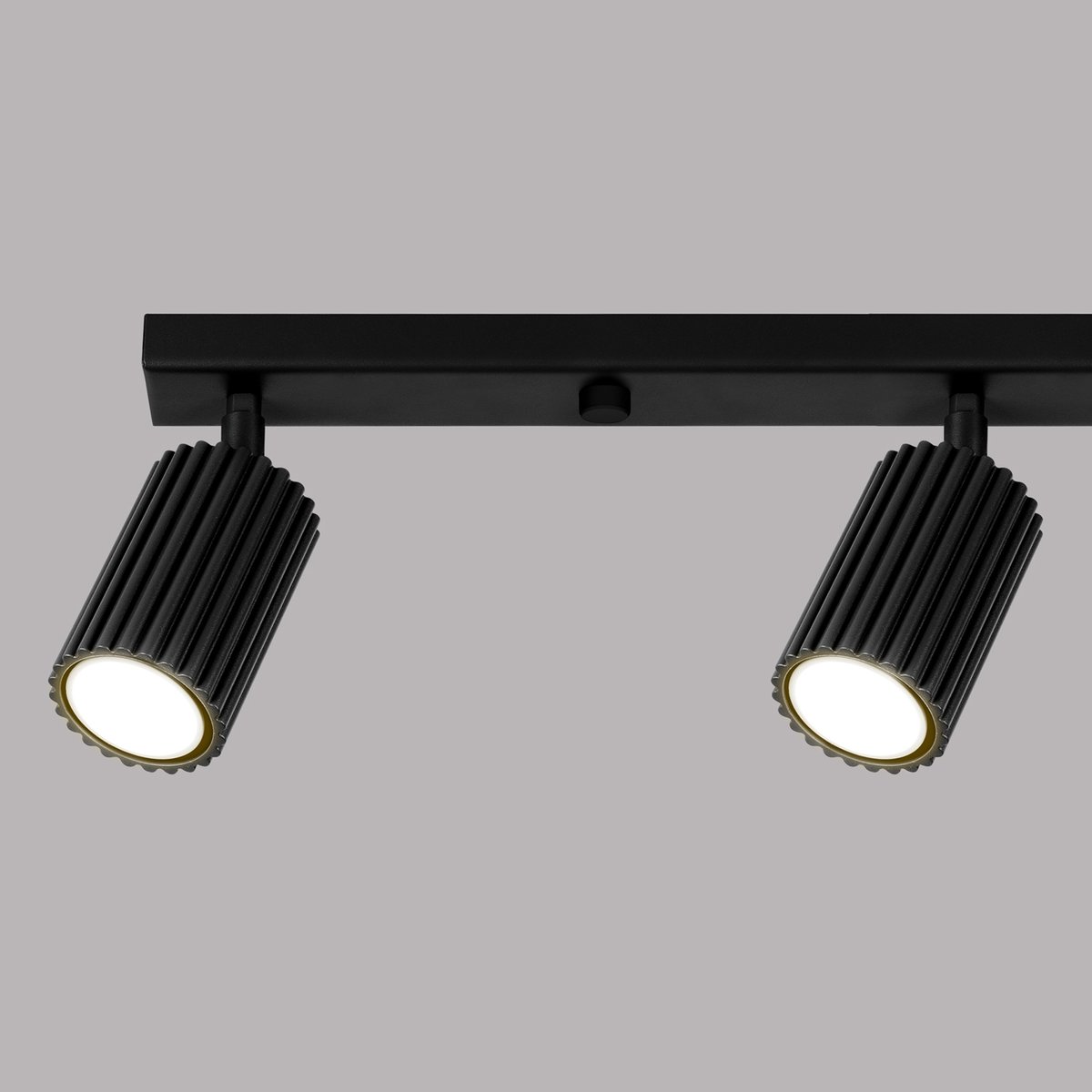 Plafonnier Aluminium Noir GU10 4 Karbon Line noir, EDEN