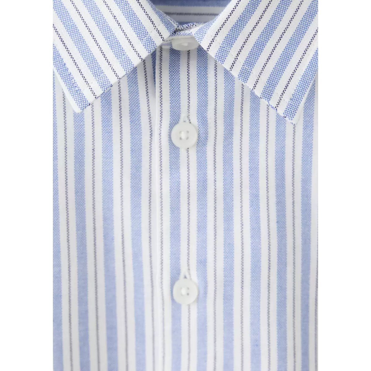 Chemise Oxford coton à rayures bleu, MANGO BABY