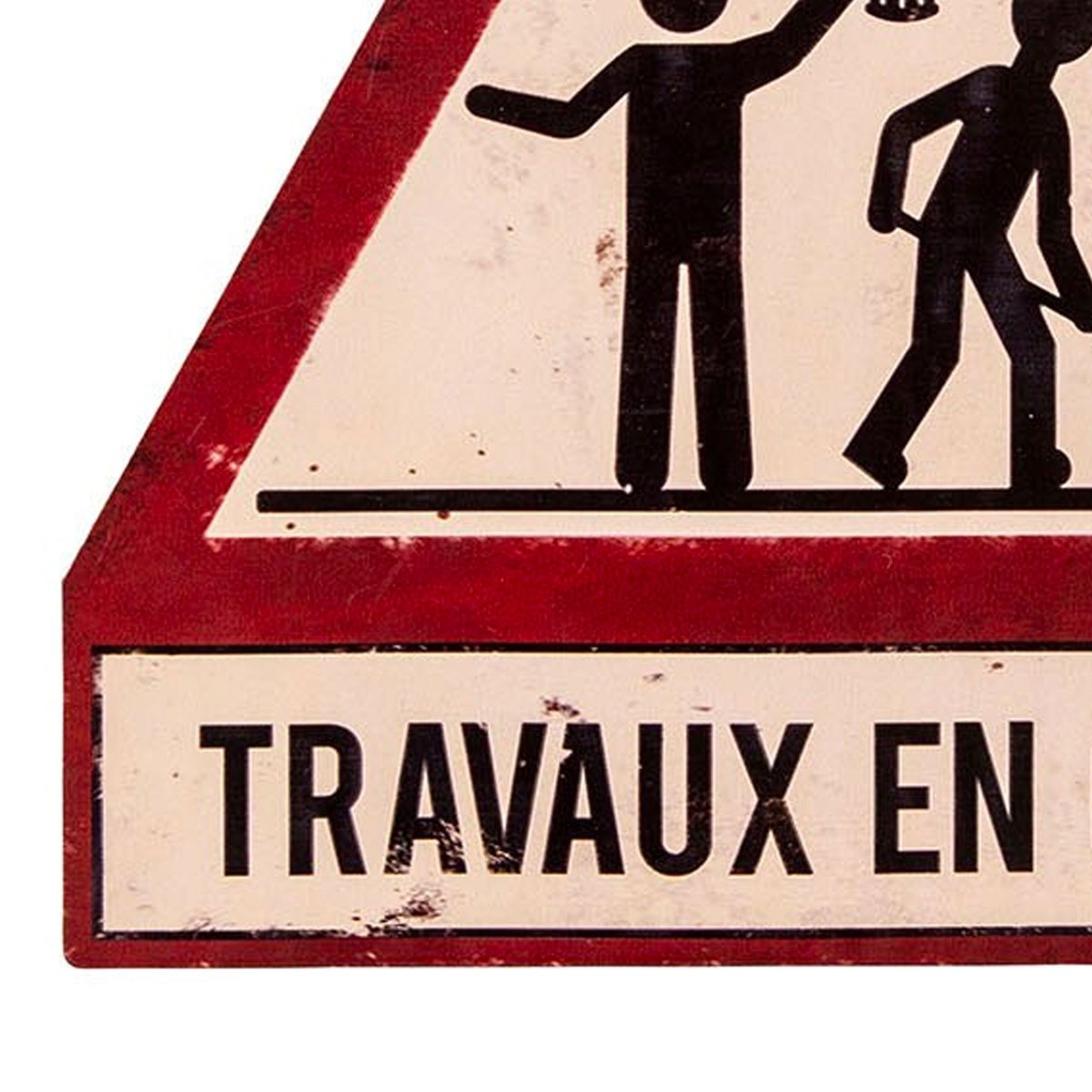 Plaque décorative murale métal vintage Travaux en cours 30x33.5cmm rouge, WADIGA