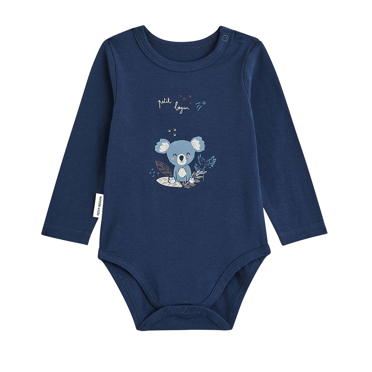 Lot de 2 bodies bébé manches longues Mathéo bleu, PETIT BEGUIN