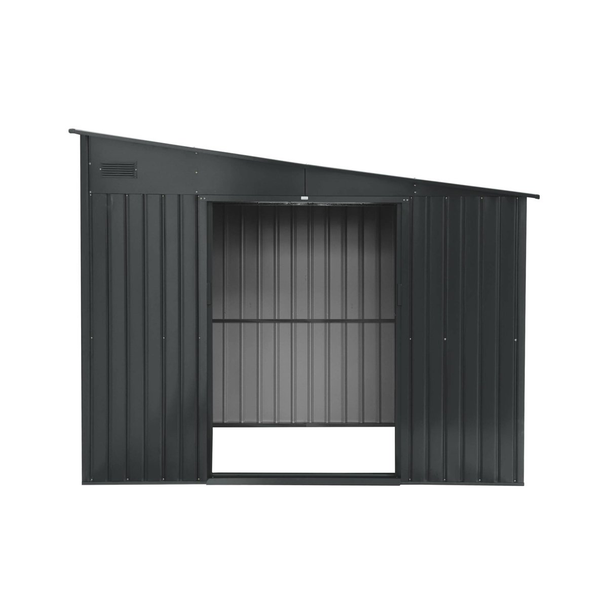 Abri de jardin adossable métal 8,96m² avec kit d'ancrage ORNAY anthracite, SWEEEK