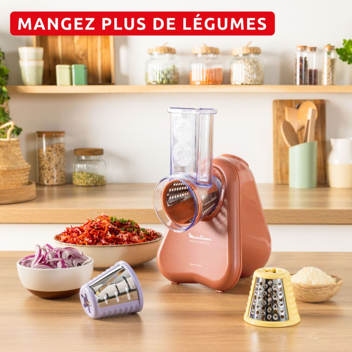 Rapeur trancheur Fresh Express DK853JE0 couleur unique, MOULINEX