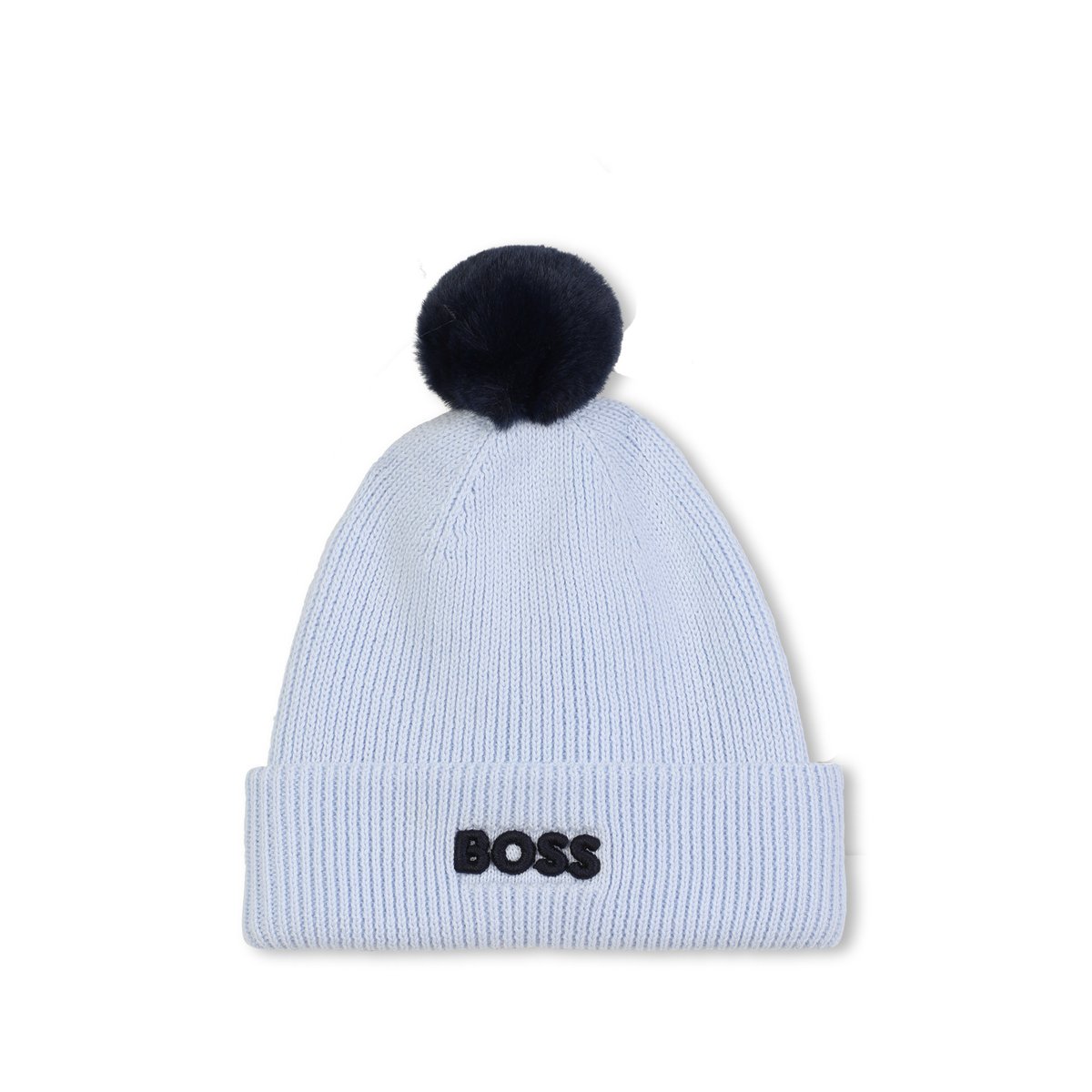 Chapeau tricoté avec pompons ciel, BOSS KIDSWEAR