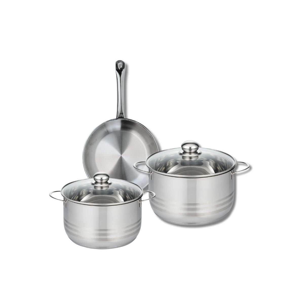 Batterie 1 poêle 24cm + 2 faitouts 20/24cm PROFI BRILLANT gris, ELO